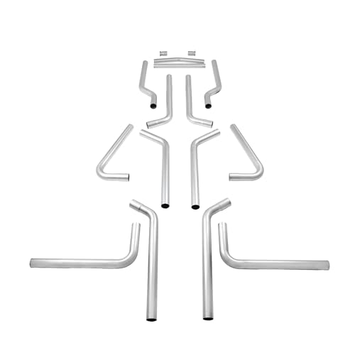 Flowmaster 15935 U-Fit Dual Exhaust Tubing Kit 16 pc. Universal 2.25 Inch Mandrel-Bent Aluminized Steel