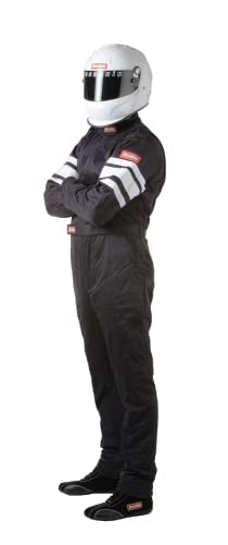 RaceQuip 120006RQP 120 Series 1-Pc Race Suit SFI 3.2A/5 Black/White Stripe XL