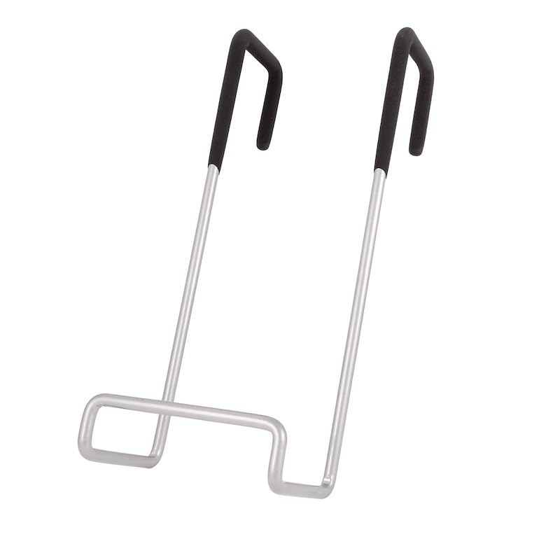 Duraflex 22220 Gator Tote Tank RV Ladder Storage Hook Silver Powder Coated Steel with Rubber Coating, Universal Fit for Portable Waste Holding Tanks, Holds 1 Tank Up to 38 Gallons