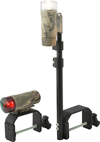 attwood Portable Navigation LED Light Kit, Realtree Max-5 Camouflage, Clamp-on or Deck Mount with Threaded Pole Stern, 14191-7