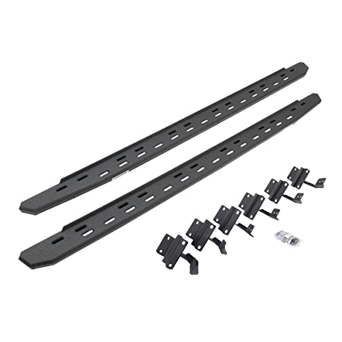 Go Rhino RB30 Slim Running Boards & Brackets | Galvanized Steel, Protective Bedliner Coating | 69615587ST | Fits 2015-2024 Ford F-150 Super Crew Cab & Others (See Description)