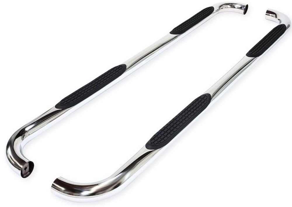 TrailFX Nerf Bars Fits Ford Bronco Sport 2021-2025 Polished 3 Inch Round Bent Stainless Steel with Step Pads Rocker Panel Mount Running Boards with Mounting Hardware TrailFX A0065S
