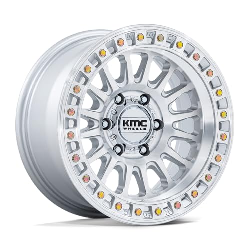 18x9 KMC KM552 IMS Gloss Silver W/Machined Face Wheel 8x170 (0mm)