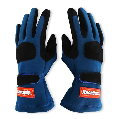 RaceQuip 355025RQP 355 Series Racing Gloves - SFI 3.3/5 - Black/Blue - Large
