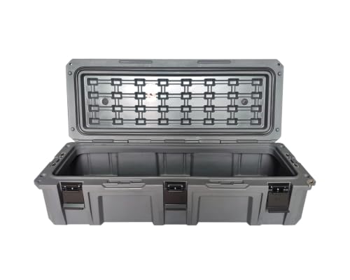 Overland Vehicle Systems 40100021 Dark Gray 117 QT Dry Box Storage with Drain and Bottle Opener | Waterproof Seal | Heavy-Duty Latches and Nylon Handles | Keeps Gear Safe, Dry and Organized