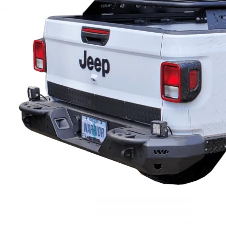 Warrior 7555 - MOD Series Full Width Black Powder Coat Rear HD Bumper With Step