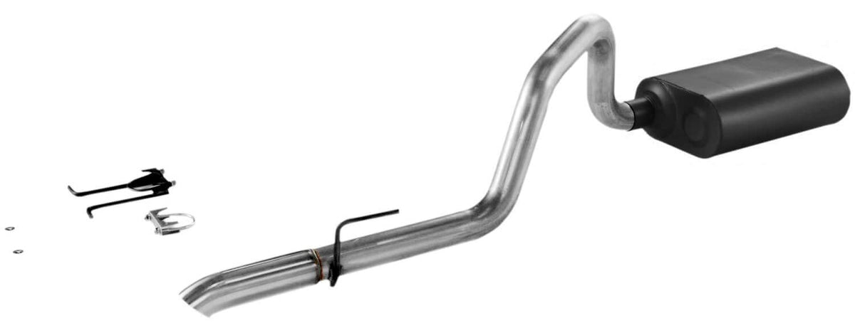 Flowmaster 17272 Force II Cat-Back Exhaust Kit 2.25 Inch Aluminized Steel 2.5 Inch Brushed 304 Stainless Steel Tip Compatible with 1991-1995 Jeep Wrangler 4.0L HO 4-wheel drive only
