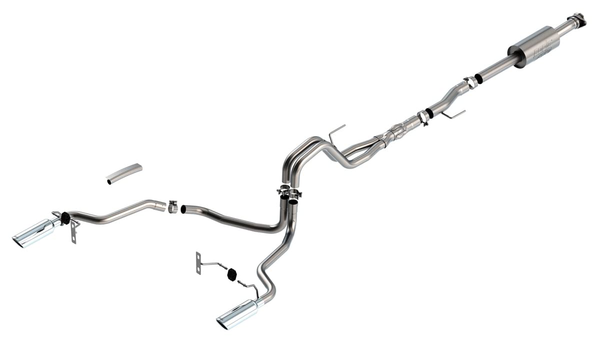 BORLA 140867 Cat-Back for '21-'23 F-150 5.0L AT 2&4WD Crew Cab 5' 7" Bed./Ext. Cab 6' 7" Bed EXC. Tremor & Black Appear. Pkg. Add Adapt. 60556 Crew Cab 6' 7" Bed. Adapt. 60564 Ext. Cab (8' 2") Bed.
