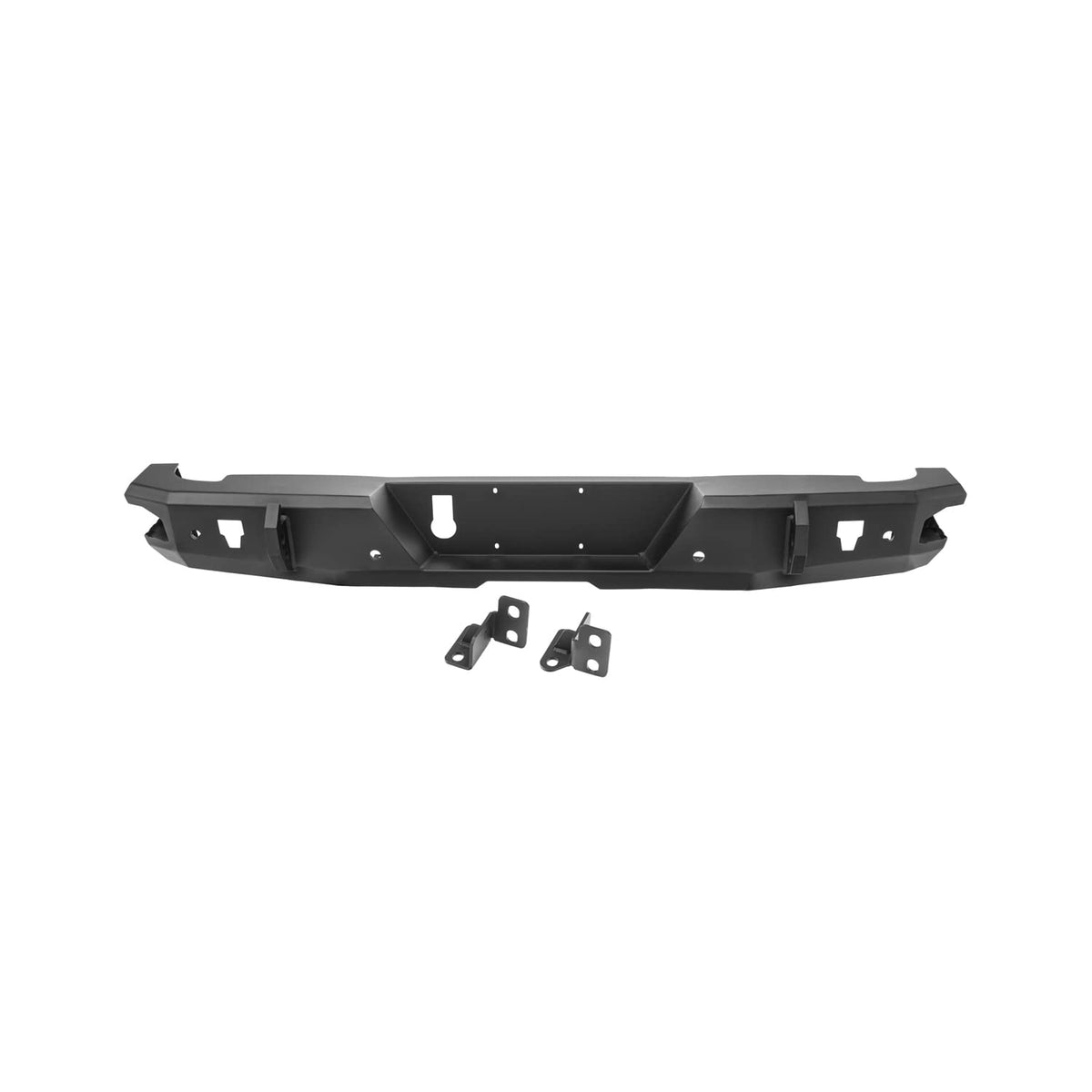 Rugged Ridge HD Bumper - Rear, Full-Width - Fits 2020–2025 Jeep Gladiator JT - Trail-Proven Steel Construction with Satin Black Powder-Coat Finish & Dual-Drilled Recovery Hooks