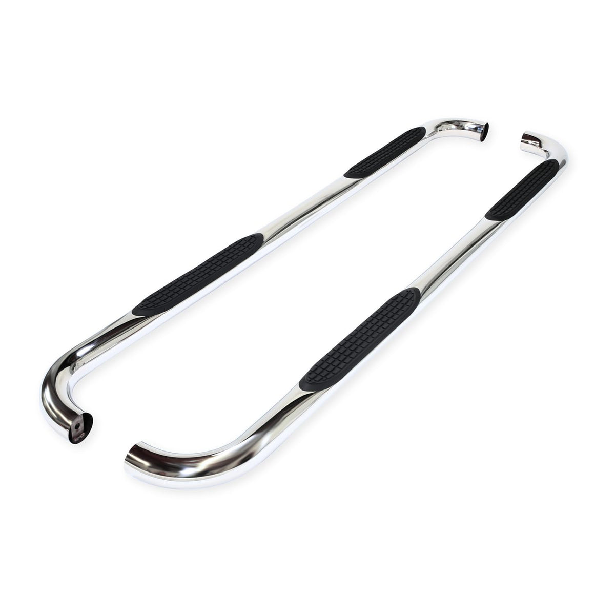TrailFX Nerf Bar A0069S, 3 In Round Bent, Polished, Stainless Steel, With Step Pads, W/O End Caps, Rocker Panel Mount, Fits 2025 Toyota 4Runner (Will Not Fit Models With Lower Rocker Panel Extensions)