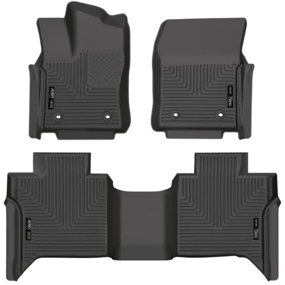 Husky Liners Weatherbeater Floor Mats | Fits 2022-2026 Toyota Tundra, CREWMAX CAB ONLY | Front & 2nd Row, 3-pc Black - 99481
