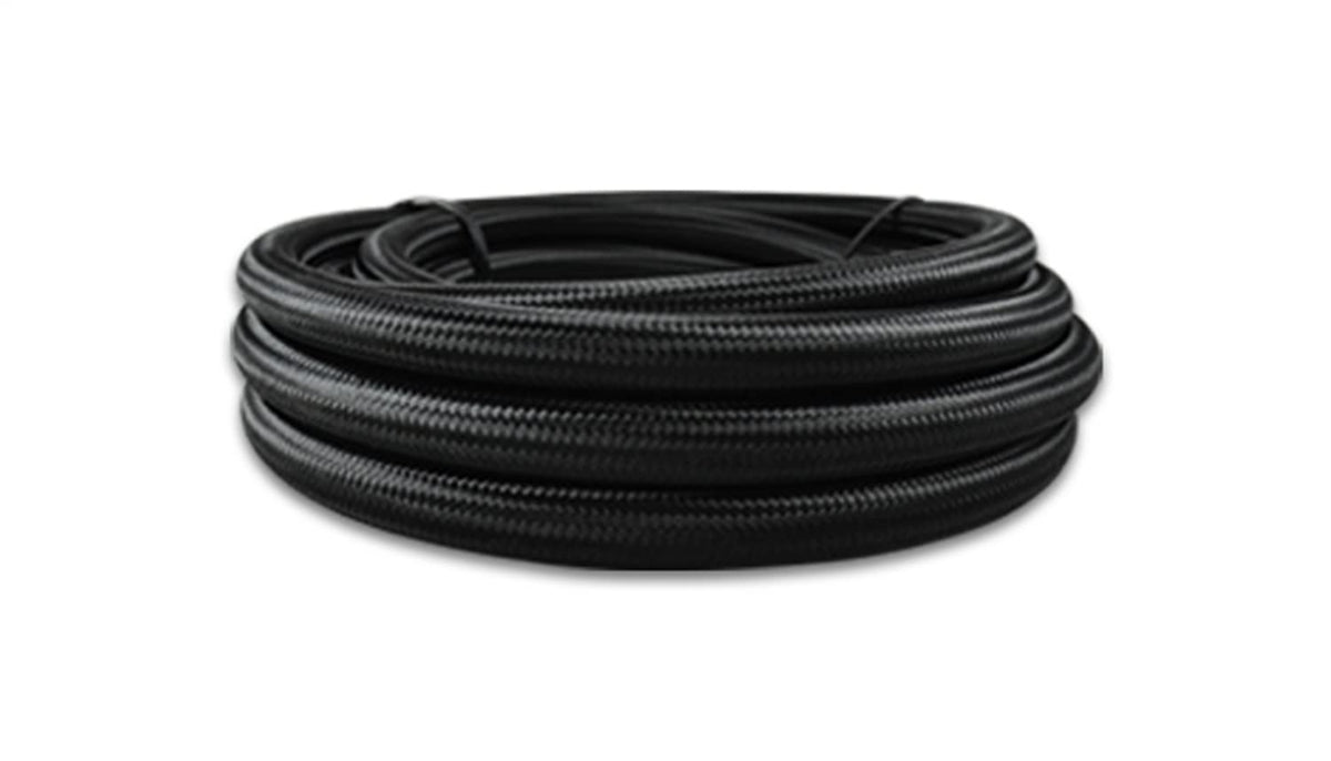 Vibrant -6 AN Black Nylon Braided Flex Hose w/PTFE Liner (150ft Roll) (19036)