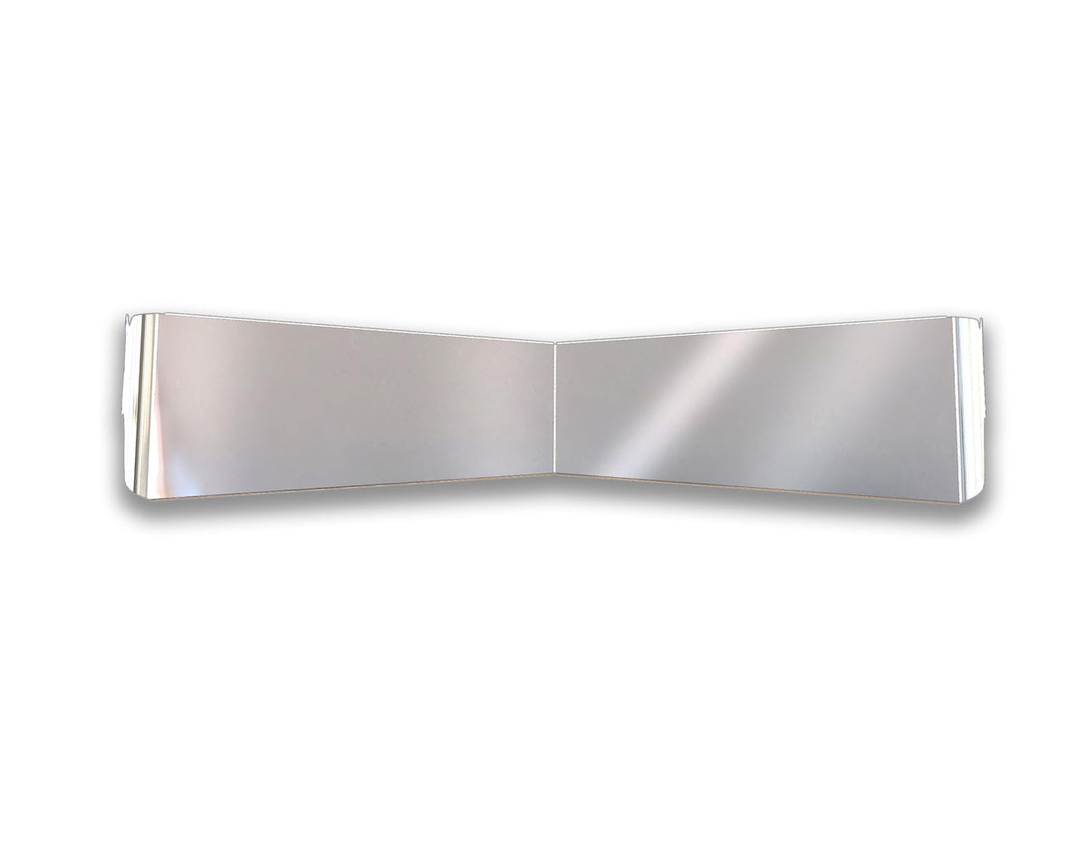 RoadWorks Stainless Steel Rival 13" Straight Drop Post Mount Visor for Kenworth Trucks with Curved Glass 1 and 2 Piece Windshields | 45941