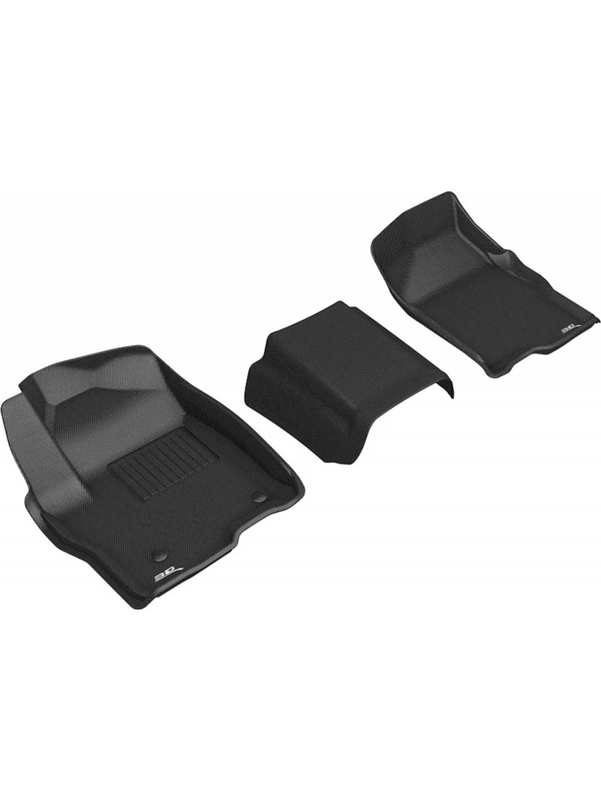 3D MAXpider Custom Fit Kagu Floor Mat (Black) Compatible with GMC Sierra/Chevrolet Silverado 1500 Crew Cab 2019-2026 / 2500HD/3500HD Crew Cab 2020-2026 (Bench Seat) - Front Row