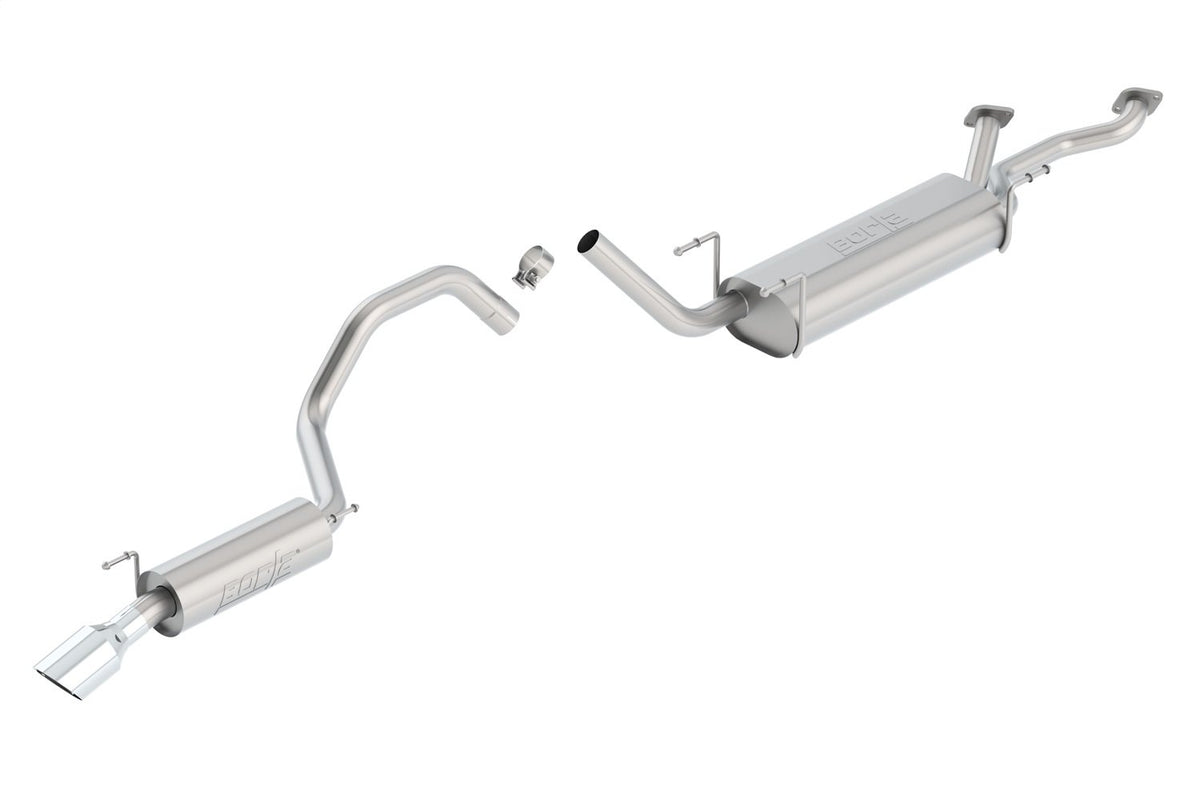 BORLA 14814 Cat-Back Performance Exhaust System for 1998-2007 Toyota Land Cruiser 4.4L V8 & Lexus LX 4.7L V8 T-304 Stainless SteelRight Rear Exit Single 4" Round Polished T-304 Stainless Tip Each Side