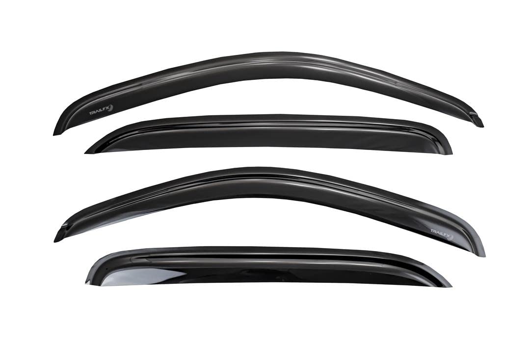 Trail FX Bed Liners TRAILFX Rain Guard Tape On Window Vent Visors Acrylic with A Smoke Tint 4 Piece Compatible with RAM Quad CB 02-09 - 4623H