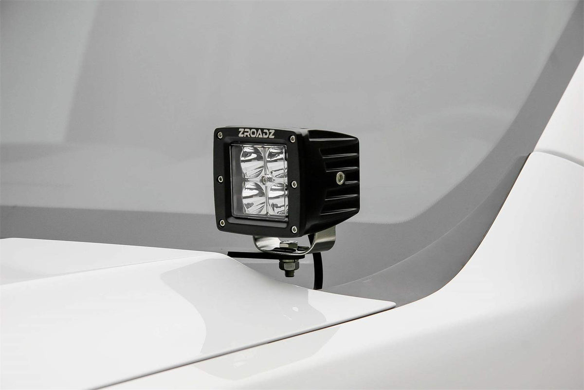 ZROADZ Ditch Hood Hinge Bracket - Compatible w/ 2019-2022 GMC Sierra 1500 - Used to Mount ZROADZ LED Pods - Mild Steel Gloss Black Finish - Bolt-On Easy Installation - PN #Z362281