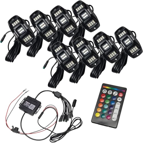 Oracle Lighting 5895-339-8: Colorshift RGB+W Underbody Wheel Well Rock Light Kit (8 Pcs)