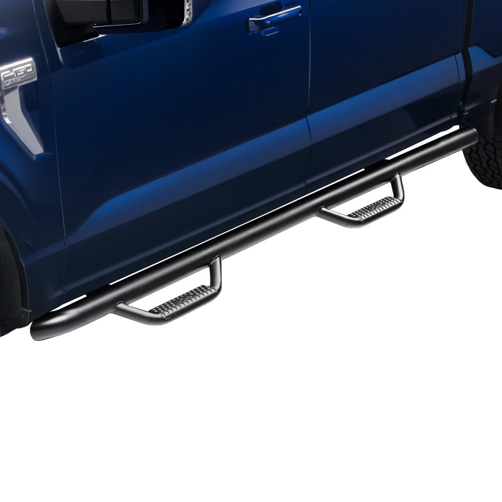 RealTruck Nerf Steps for Dodge RAM | Wheel-to-Wheel w/ Bed Access, Heavy Duty Steel, Textured Black | D97100QC-6-TX | Fits 1994-2001 Dodge RAM 1500/2500/3500 Quad Cab 4 Door 8' Long Bed, Gas/Diesel
