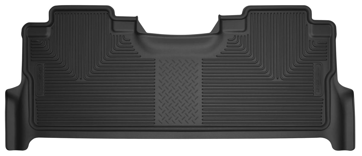 Husky Liners X-act Contour Floor Mats | Fits 2021-2024 Ford F-150 SuperCrew with Fold Flat Storage; 2017-2024 Ford F-250/F-350/F-450 SuperCrew | 2nd Row, 1-pc Black - 53381
