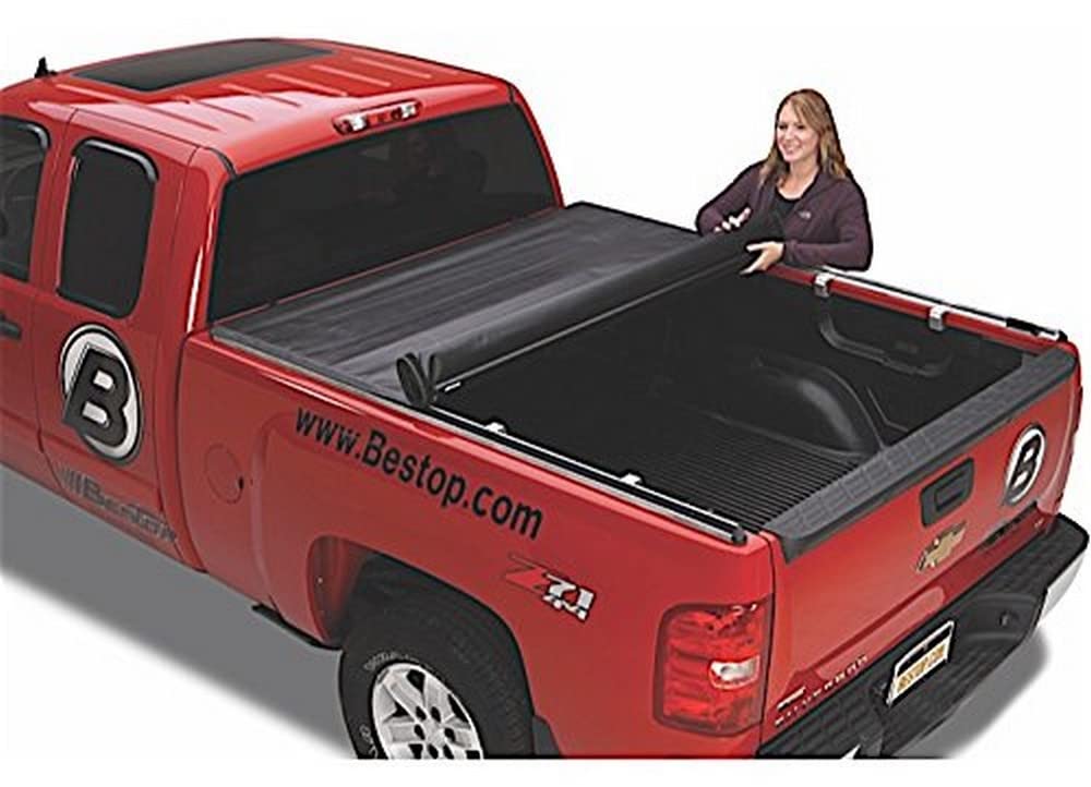 Bestop 19240-01 EZ-Roll Tonneau Cover for 2009-2010 Dodge Ram 1500 & 2011-2018 Ram 1500 & 2010-2014 2500/3500 (except Rambox), 6.3' bed
