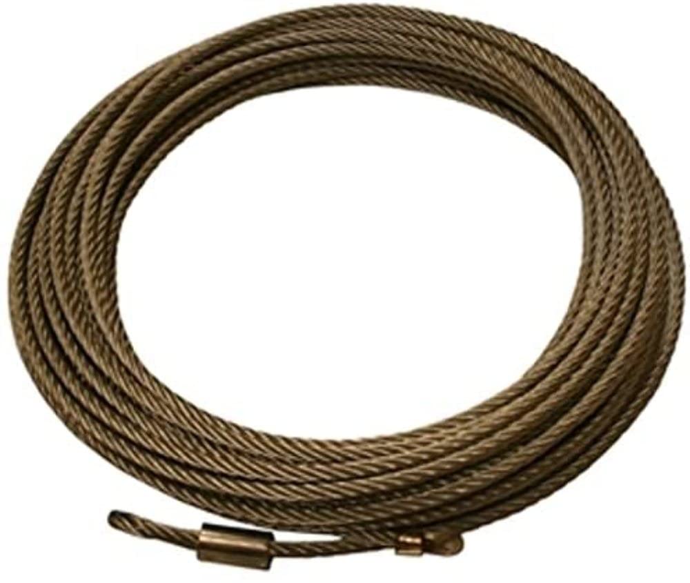 Bulldog Winch 20296- Winch Rope Wire 11mm x 85 Foot for 10047, Gray
