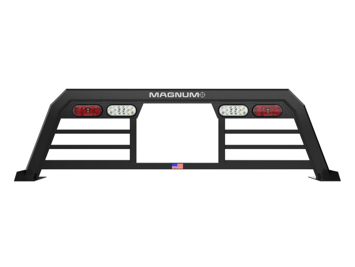 Magnum Low Pro Lighted Headache Rack Bars with Window | Fits 07-18 GM 1500 or 07-19 GM 2500+