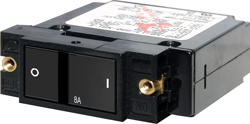 Blue Sea Systems - Blue Sea 7401 Single Pole Small Case 2" Flat Rocker Circuit Breaker - 8 Amp