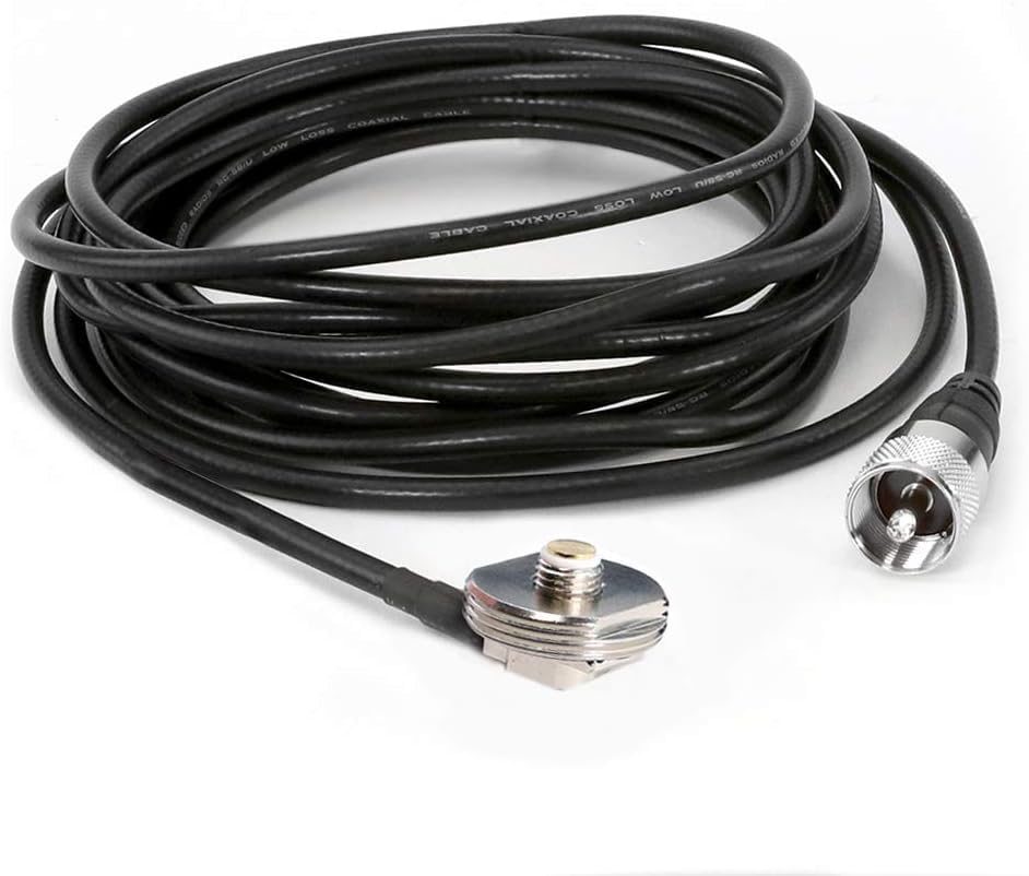 Rugged Radios 15' Length Coax Antenna Cable with NMO Mount for Two Way Mobile Radios