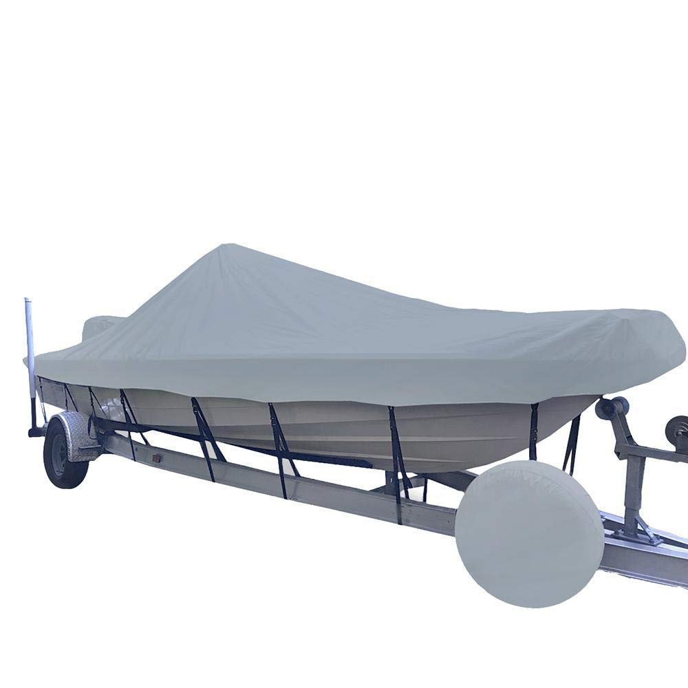 Carver By Covercraft 71218P-10 Carver Performance Poly-guard Styled-to-fit Boat Cover F/18.5&39; V-hull Center Console Shallow Draft Boats - Grey