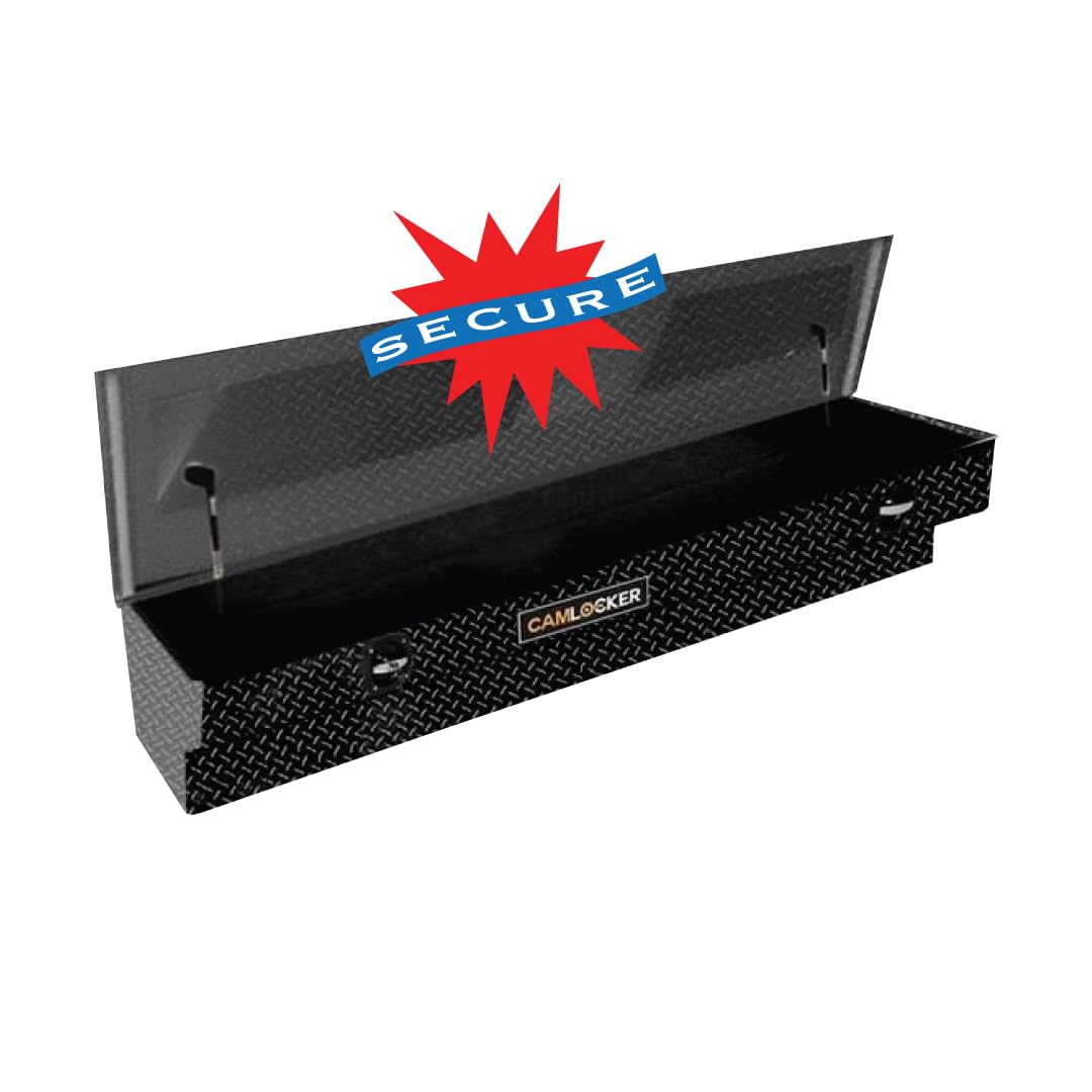Camlocker SMB48MB 48in Aluminum Side Mount Tool Box - Matte Black, Weather Tight Construction, Sliding Tool Tray Organizer, Made in USA