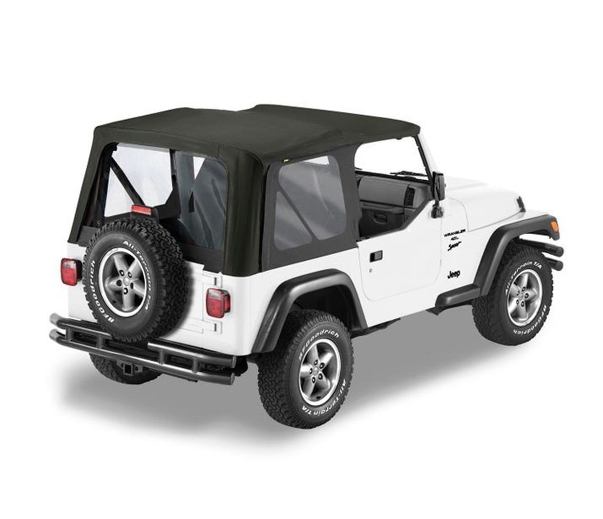 Bestop Replace-A-Top for OEM - Jeep '03-06 Wrangler TJ Exc. Unlimited (Black Diamond Sailcloth; Clear Windows; No Door Skins Included)