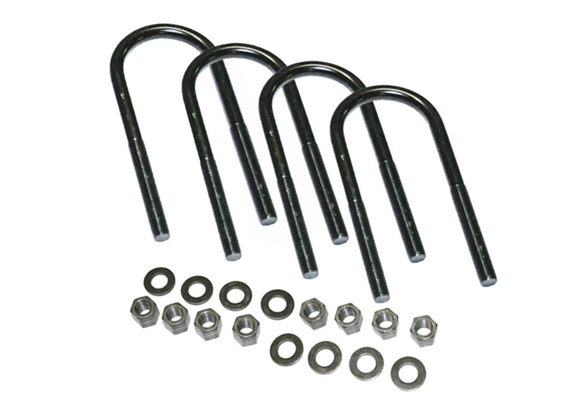 RealTruck SUPERLIFT SUSPENSION U-Bolt Kit | Round U-Bolts 9/16 x 3-1/8 x 14 | 10844 | 4 Pack of U-Bolts with Hardware