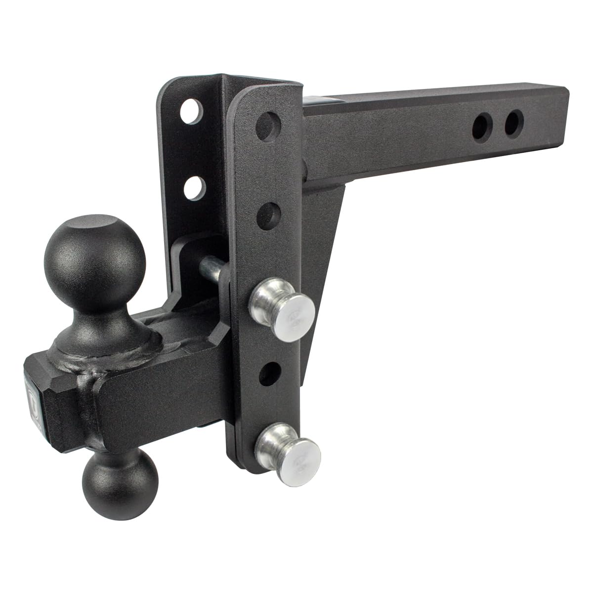 BulletProof Hitches - 2.0" Adjustable Extreme Duty Trailer Hitch (30,000 lb. Rating) - 4" Drop/Rise with 2" and 2 5/16" Dual Ball - Powder Coat, Solid Steel, Corrosion-Resistant