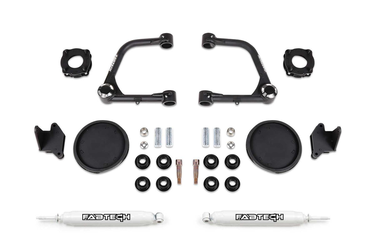 Fabtech 3 UCA KIT W/UNIBALLS & FR SHK SPCRS & RR COIL SPACERS & RR PERF SHOCKS 2022 TUN K7086