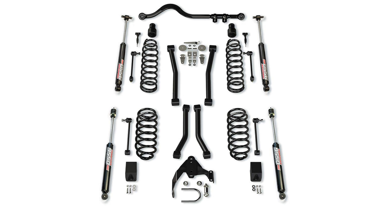 TeraFlex JKU 4-Door 3” Lift Suspension System w/ 4 Sport Flexarms, Track Bar, & 9550 VSS Shocks
