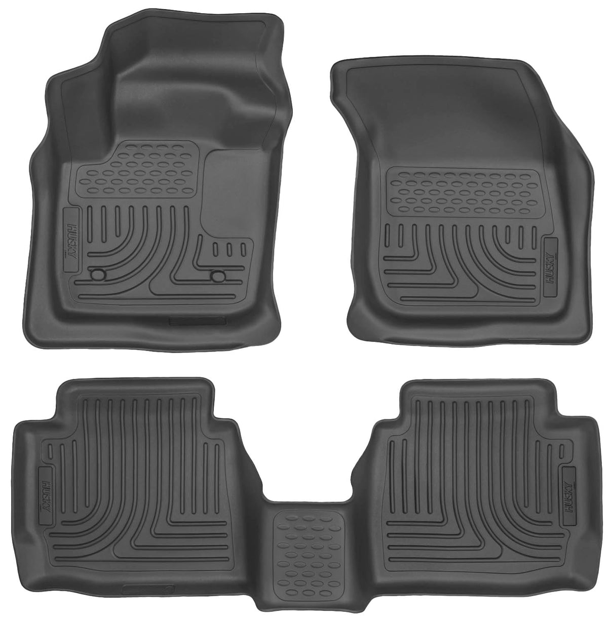 Husky Liners Weatherbeater Floor Mats | Fits 2013 - 2016 Ford Fusion & Lincoln MKZ | Front & 2nd Row, 3-pc Black - 99751
