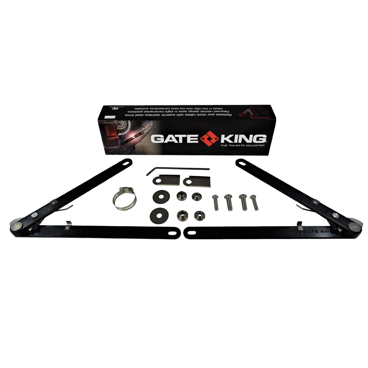 GATE KING Weatherproof Ratcheting Multi Position Pickup Truck Tailgate Adjuster for Ford Super Duty (2017-2024) Made in USA