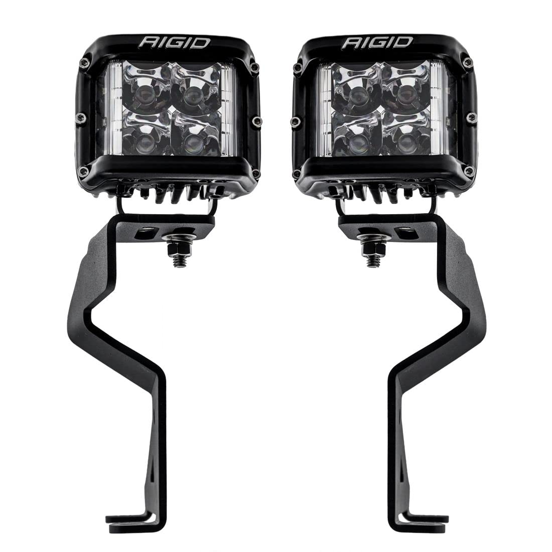 Rigid 46737 A-Pillar LED Light Mount Kit, Fits The 2021+ Ford 150 / Raptor, Kit Includes D-SS Pro Spot Lights with Amber and Black Covers