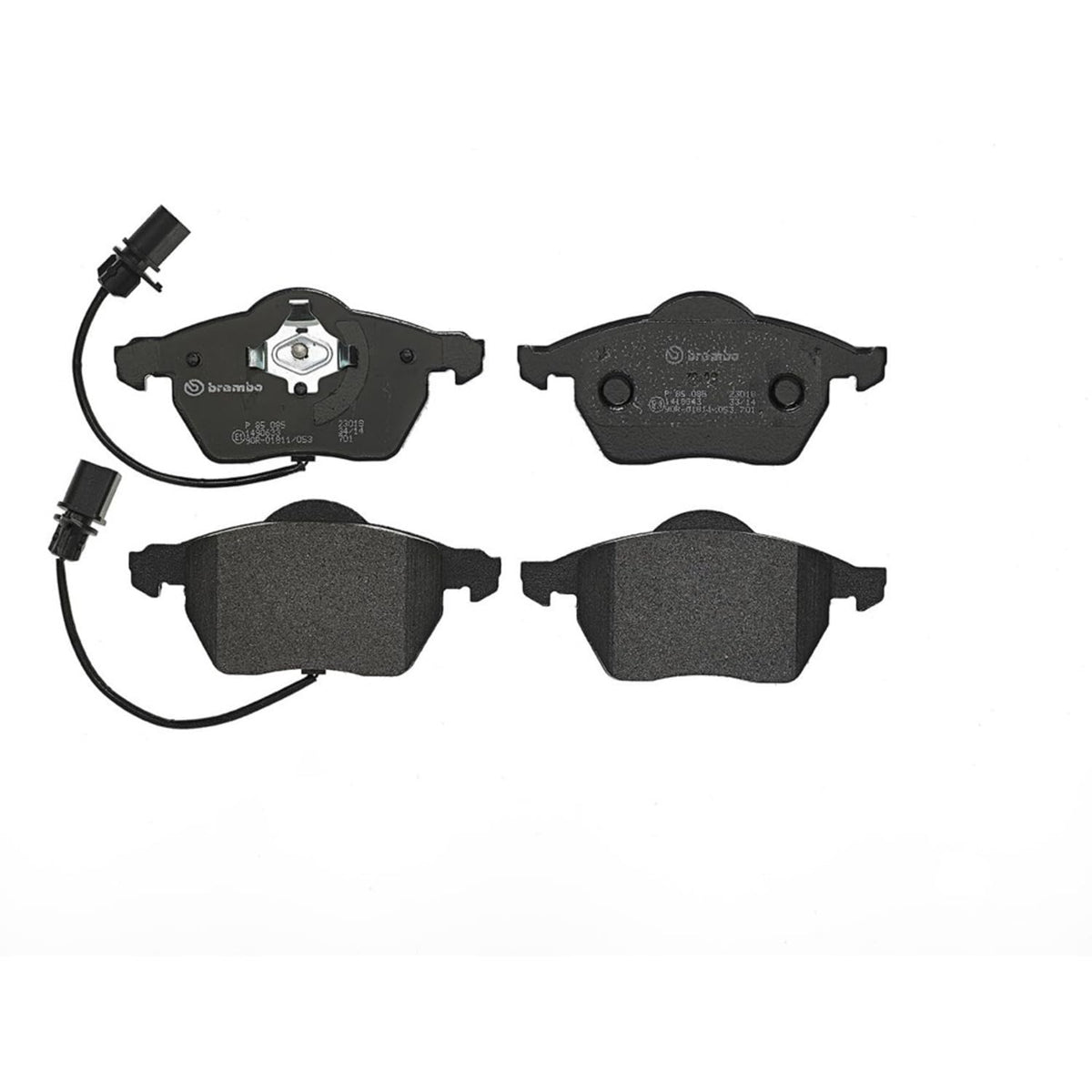 Brembo P85085 Low-Met Front Disc Brake Pad Set AUDI/AUDI (FAW)/HONGQI/SEAT/SKODA/VW/VW (SVW) OE# 4B0698151J
