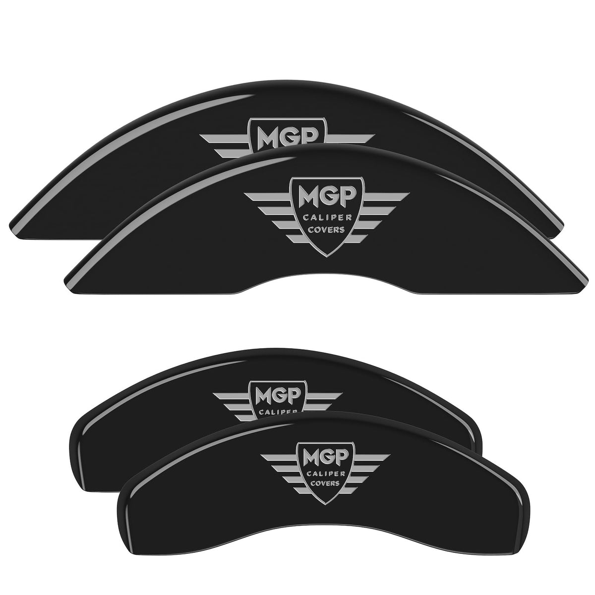 MGP Caliper Covers - Brake Caliper Covers Compatible with 2019-2025 RAM 2500 and 3500 (Requires 18"+ Wheels) Powder-Coated Finish, 4 PCS Front and Rear (Black - MGP Engraving)