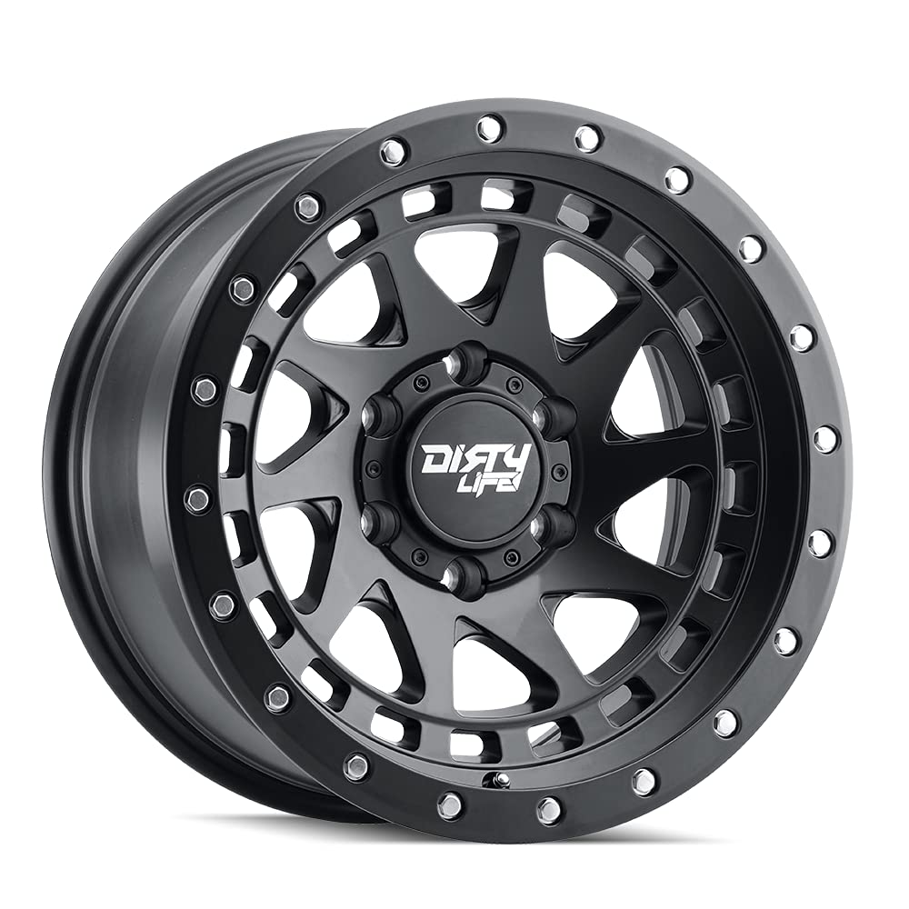ENIGMA PRO 17x9, Bolt Pattern: 5x5/, Offset: -12, MATTE BLACK W/SIMULATED RING, set of 1