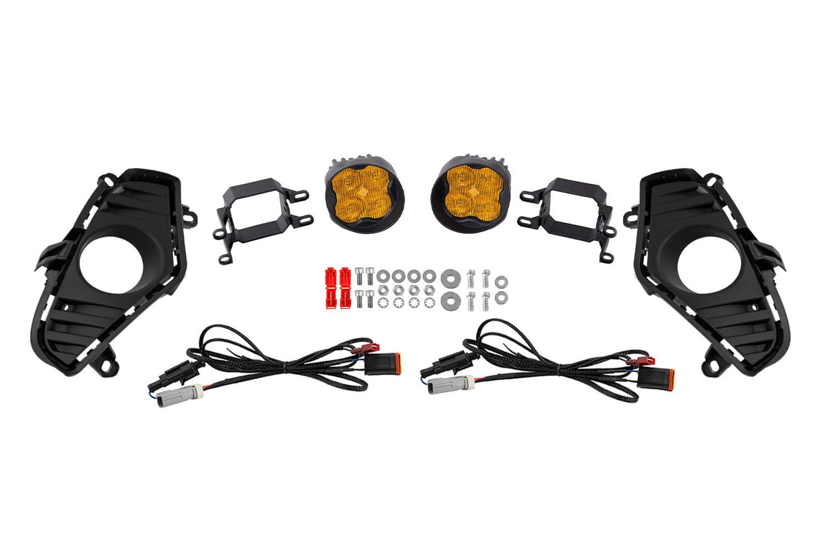Diode Dynamics SS3 LED Fog Light Kit compatible with Toyota RAV4 2022-2025, Yellow SAE Fog Sport (14.5 watts) with Backlight