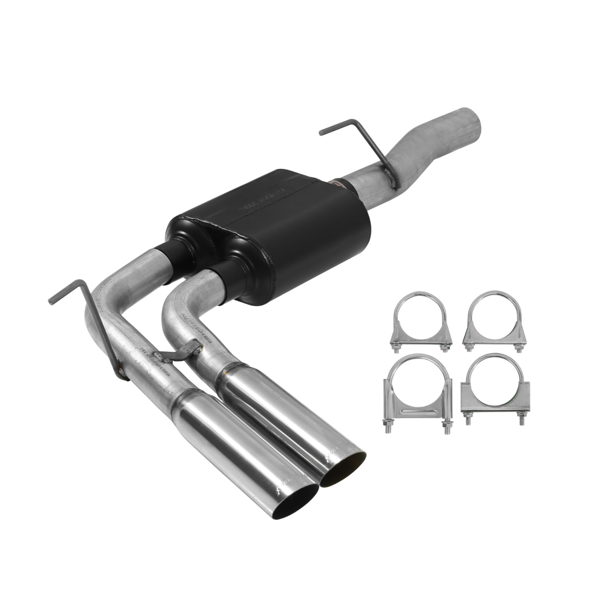 Flowmaster 17398 American Thunder Cat-Back Exhaust Kit Dual 2.5 Inch Tailpipes Aluminized Steel 3 Inch Polished Stainless Steel Tips Compatible with 2004-2005 Dodge Ram 1500 5.7L 140 Inch Wheelbase