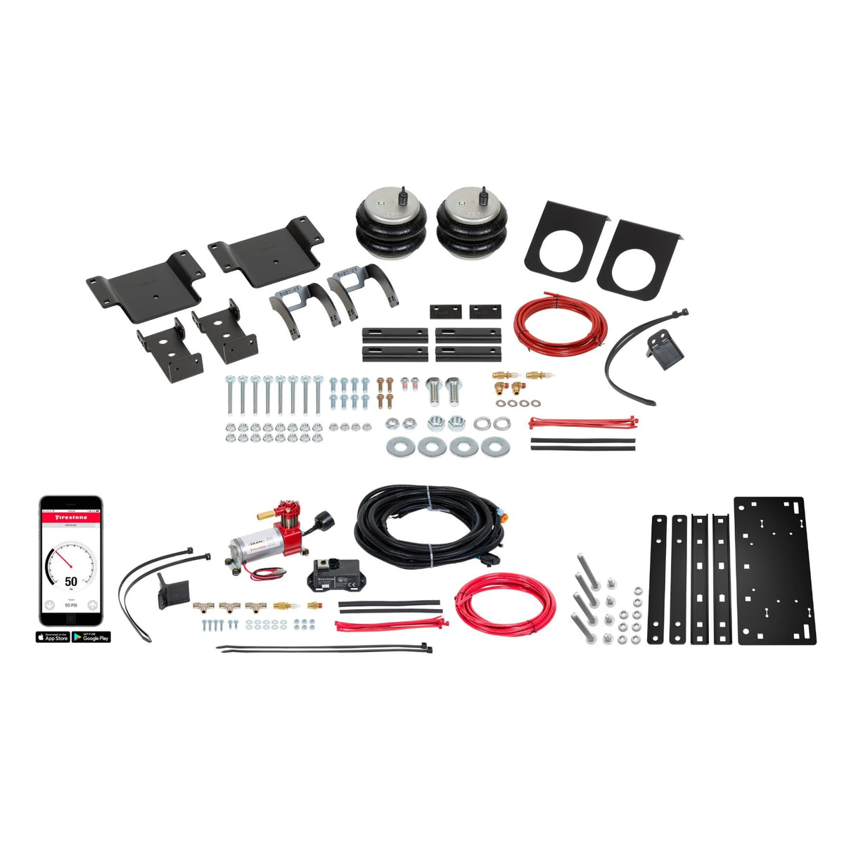 Firestone Airide 2876 All-In-One Wireless Rear Air Spring Kit fits 2005-2023 Tundra | Up to 5,000 lbs of Load-Leveling Capacity | 5-100 PSI | Easy Installation