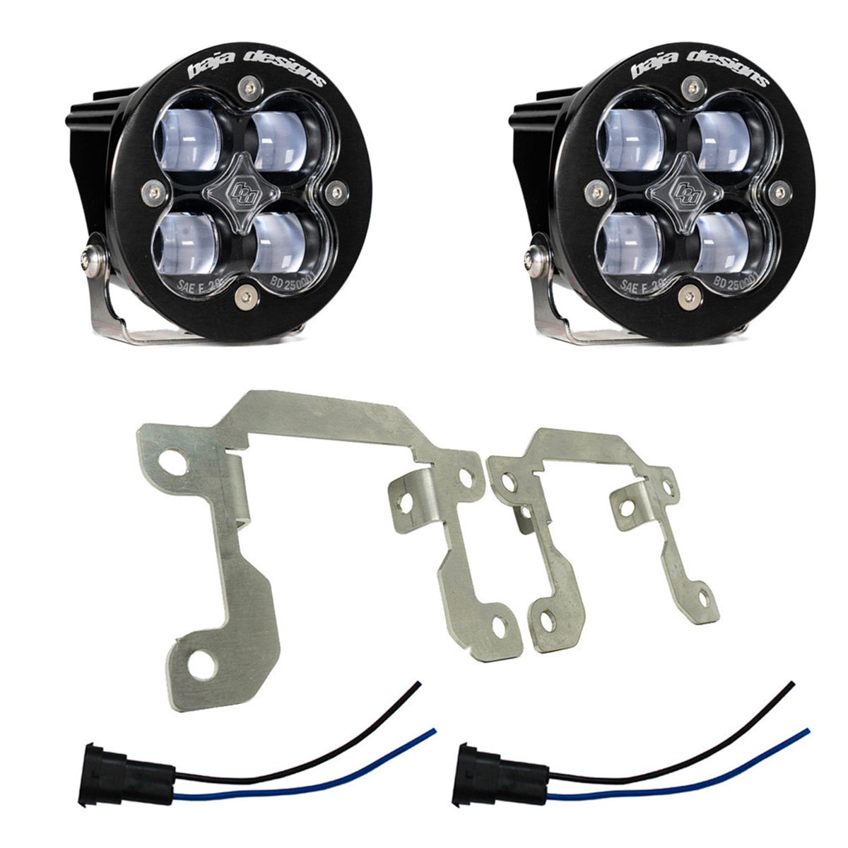 Baja Designs Squadron SAE Fog Pocket LED Light Kit fits Dodge Ram 2500/3500 Big Horn 2019-21 (Wide Cornering; Clear)