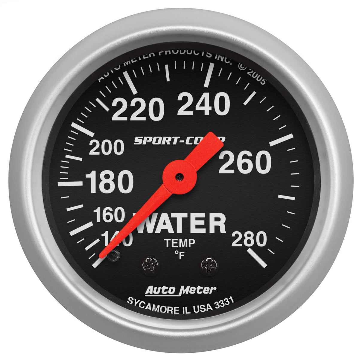 Auto Meter 3331 Sport-Comp Mechanical Water Temperature Gauge, 2 1/16"