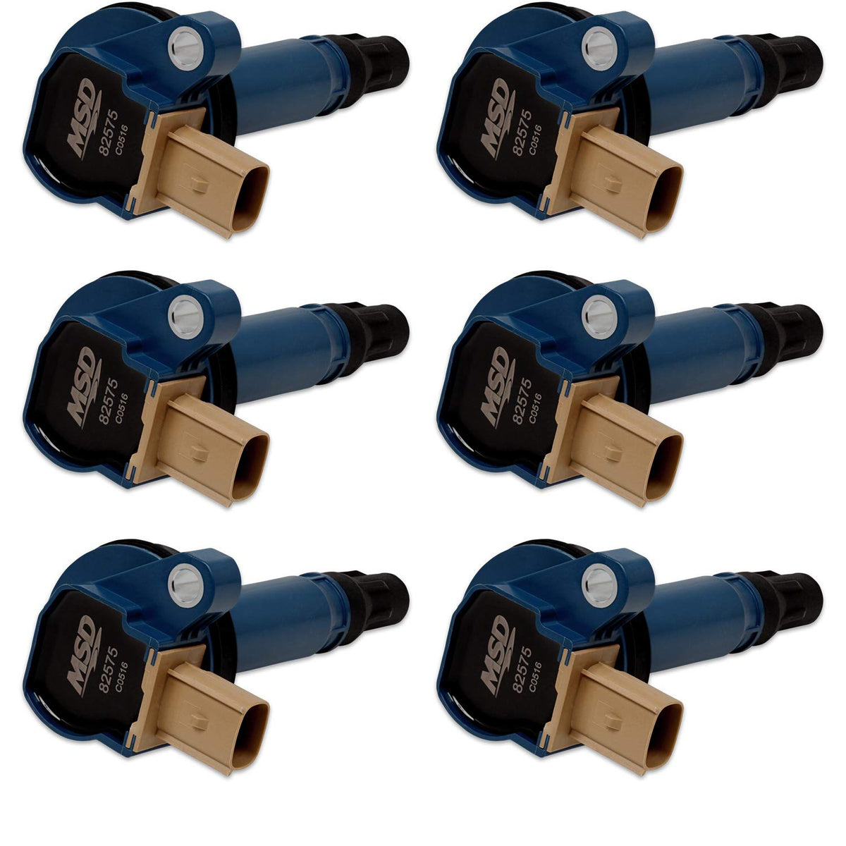 MSD 825765 Ignition Coils, Blue, 6-Pack (3-Pin Connector)