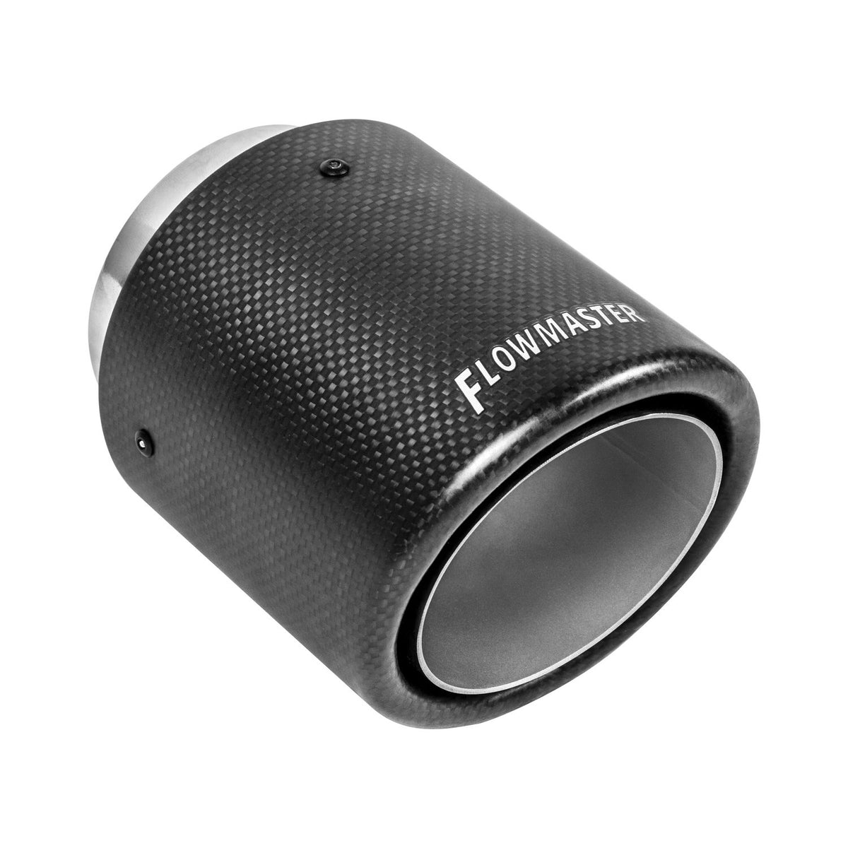 Flowmaster 15401 Exhaust Tip 4 Inch Rolled Angle Cut Carbon Fiber Fits 3 Inch Tubing - Weld On