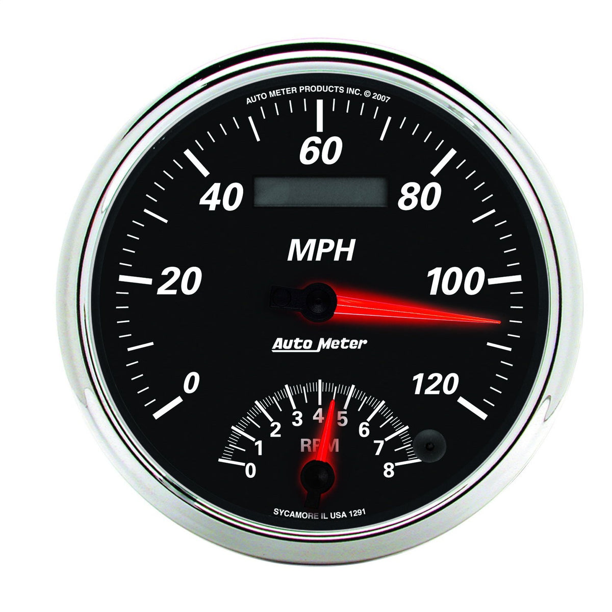 Auto Meter 1291 Designer Black II 5" 8000 RPM / 120 mph Tachometer/Speedometer Combo Gauge